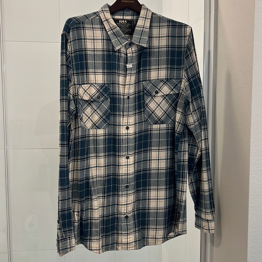 R44 Standard Issue Long Sleeve Button Down Flannel Shirt
